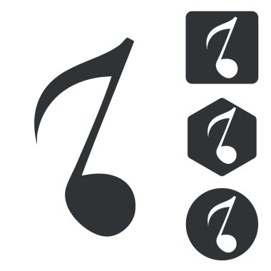 3, tek renkli müzik Icon set