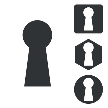 Anahtar deliği Icon set, tek renkli
