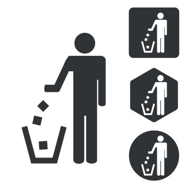 Temiz Icon set, tek renkli tutmak