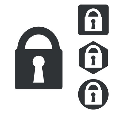 Simge seti, tek renkli kilitli