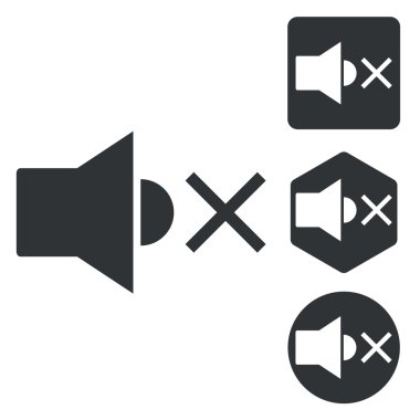 Sessiz ses simge seti, tek renkli