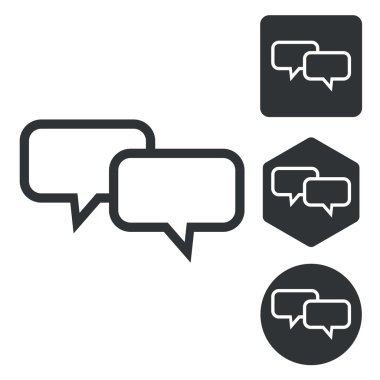 Sohbet Icon set, tek renkli