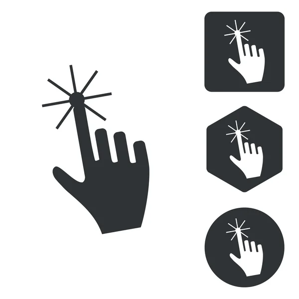 Set icona cursore a mano, monocromatico — Vettoriale Stock