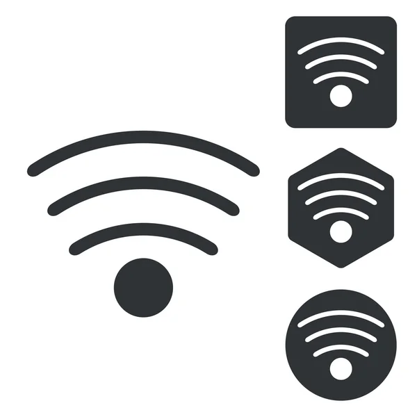 Wi-Fi icon set, monochrome — Stock Vector
