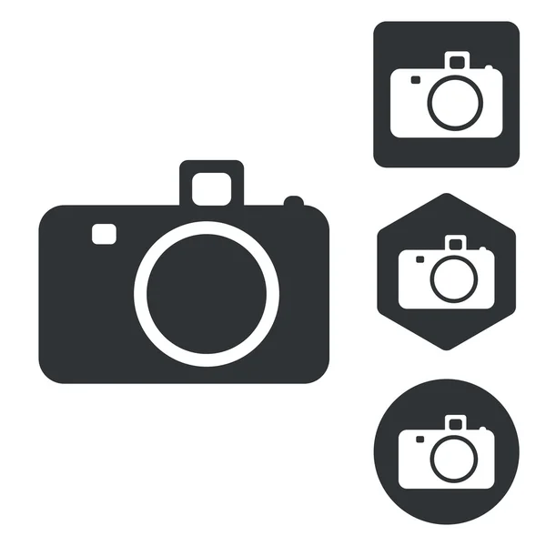 Camera pictogrammenset, zwart-wit — Stockvector