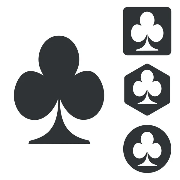Clubs icon set, monochrome — Stock Vector