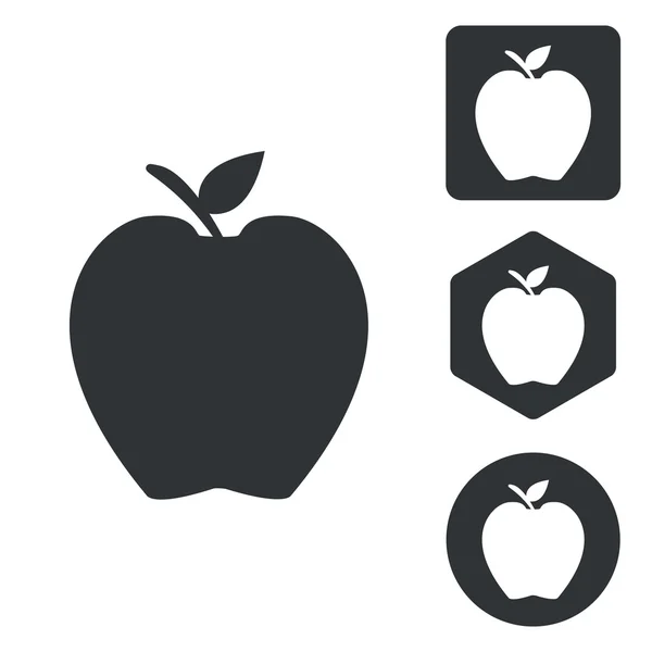 Conjunto de iconos de Apple, monocromo — Vector de stock