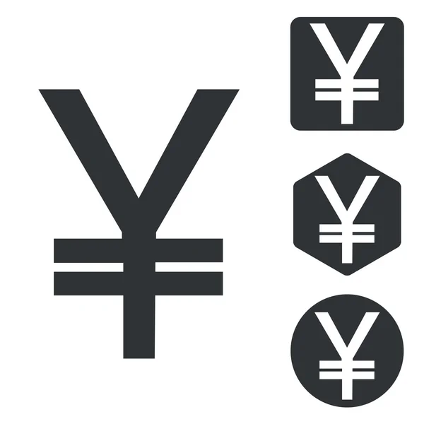 Yen-Icon-Set, monochrom — Stockvektor