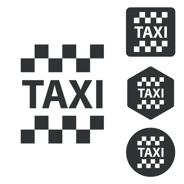 Ensemble icône de taxi, monochrome — Image vectorielle