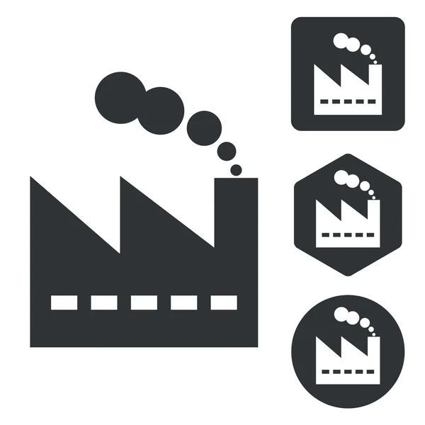 Factory icon set, monochrome — Stock Vector