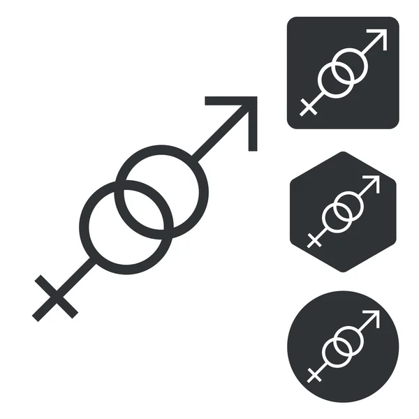 Símbolos de gênero conjunto de ícones, monocromático — Vetor de Stock