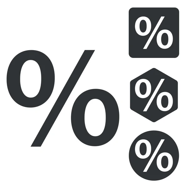 Percent icon set, monochrome — Stock Vector