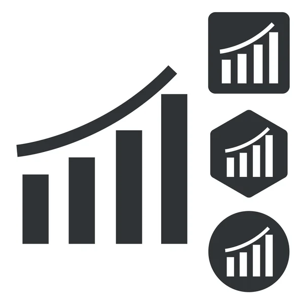 Bar grafisk Ikonuppsättning, svartvita — Stock vektor