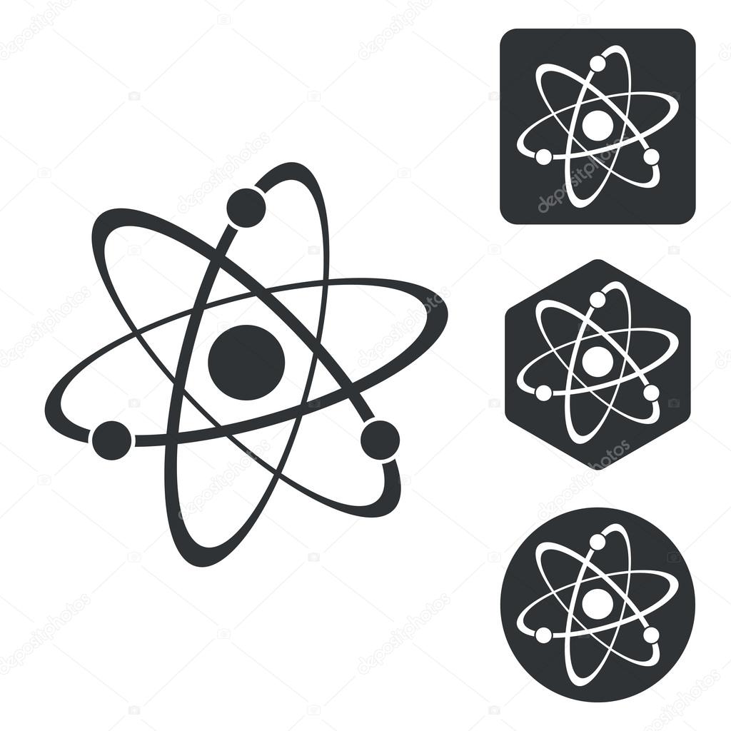Atom icon set, monochrome