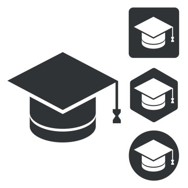 Mezuniyet Icon set, tek renkli