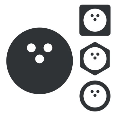Bowling Icon set, tek renkli