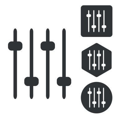 Fader Icon set, tek renkli