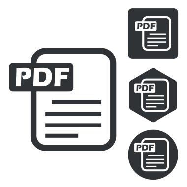 PDF belge simge kümesi, tek renkli