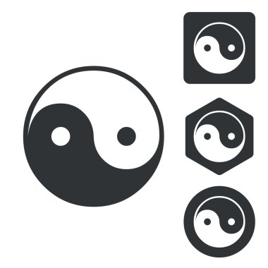 Ying yang simge kümesi, tek renkli