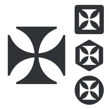 Malta haçı Icon set, tek renkli