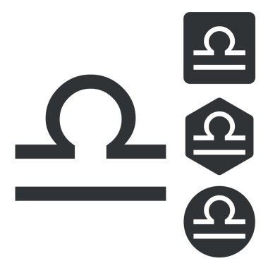 Terazi simge kümesi, tek renkli