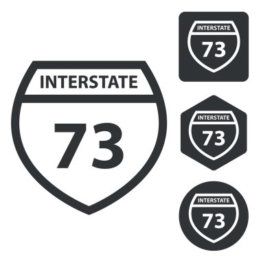 Interstate 73 Icon set, tek renkli