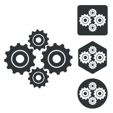 Gears'ı simge seti, tek renkli