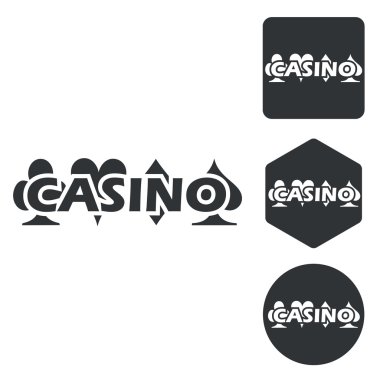 Casino Icon set, tek renkli