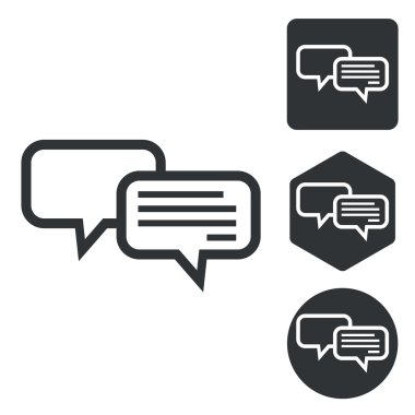 Sohbet Icon set, tek renkli