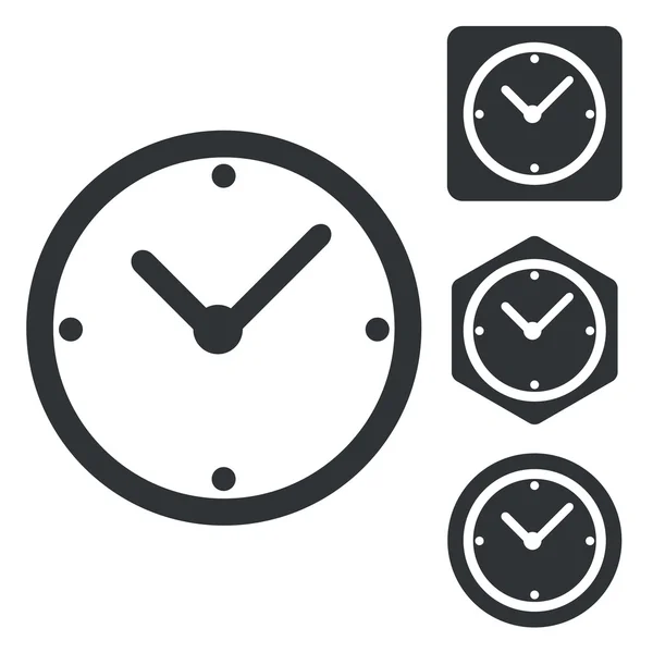 Conjunto de ícones de relógio, monocromático — Vetor de Stock