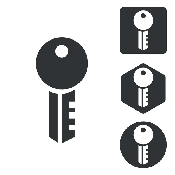 Sleutel-pictogrammenset, zwart-wit — Stockvector