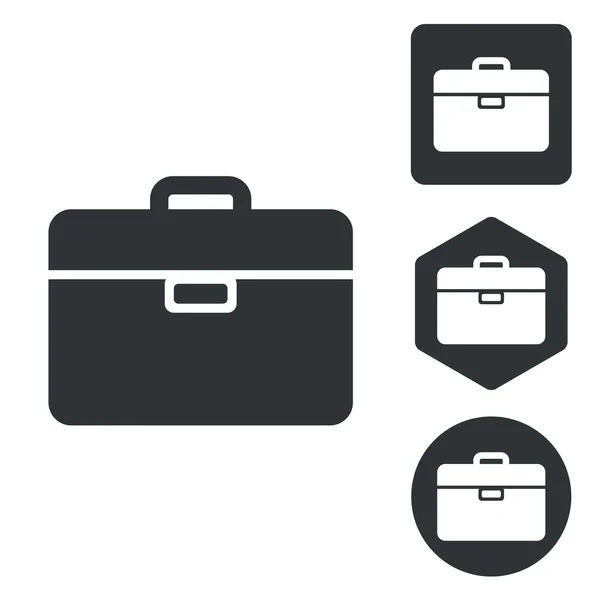 Aktenkoffer-Icon-Set, monochrom — Stockvektor