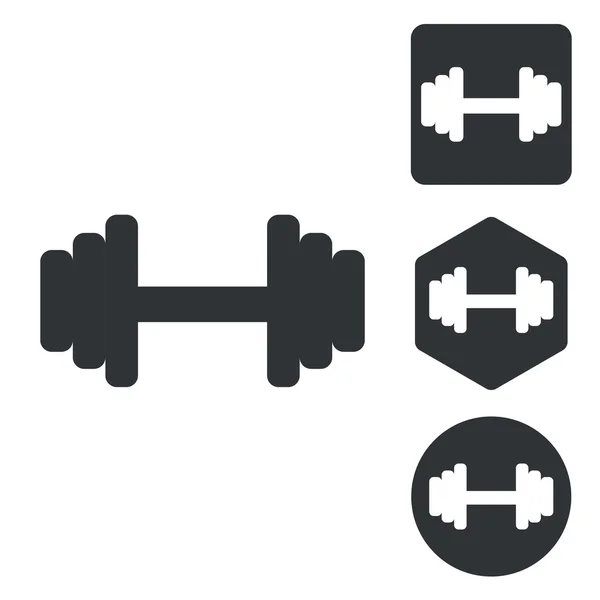 Barbell icon set, monochrome — Stock Vector