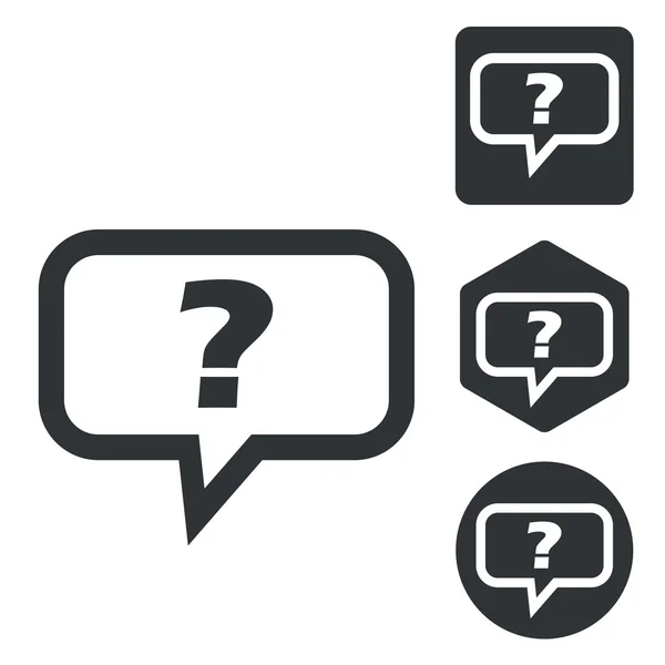 Question message icon set, monochrome — Stock Vector