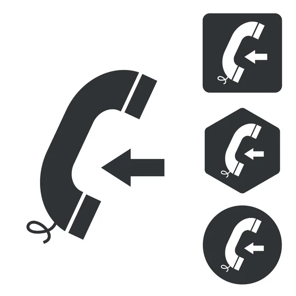 Set di icone delle chiamate in arrivo, monocromatico — Vettoriale Stock