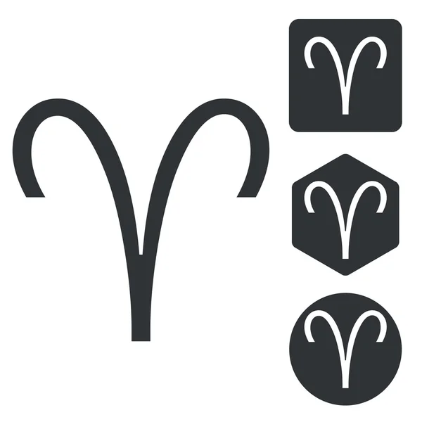 Conjunto de iconos Aries, monocromo — Archivo Imágenes Vectoriales