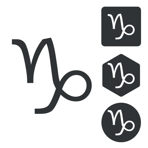 Capricorn icon set, monochrome — Stock Vector