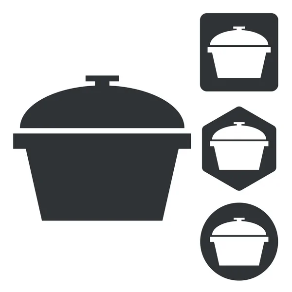 Conjunto de iconos de maceta, monocromo — Vector de stock