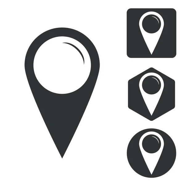 Marker Icon set, tek renkli harita — Stok Vektör