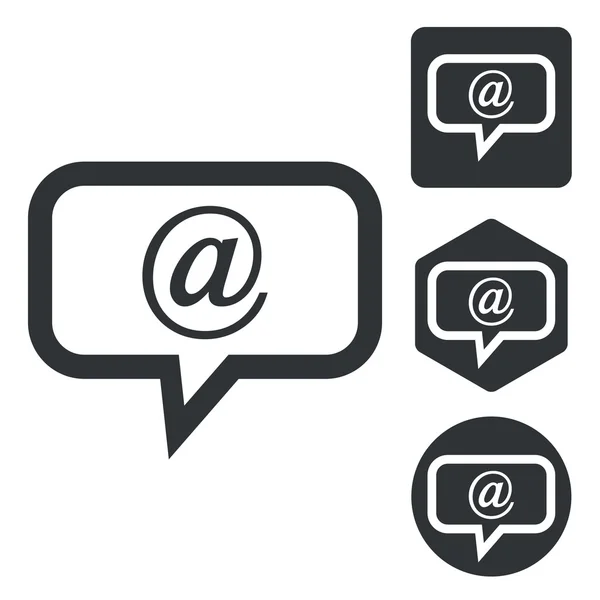 Set di icone del messaggio di posta elettronica, monocromatico — Vettoriale Stock