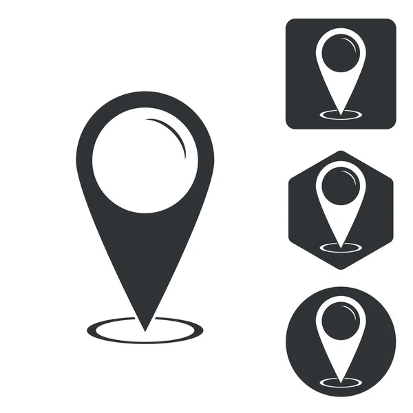 Map pointer icon set, monochrome — Stock Vector