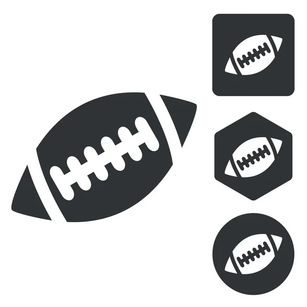 Rugby icon set, monochrome — Stock Vector