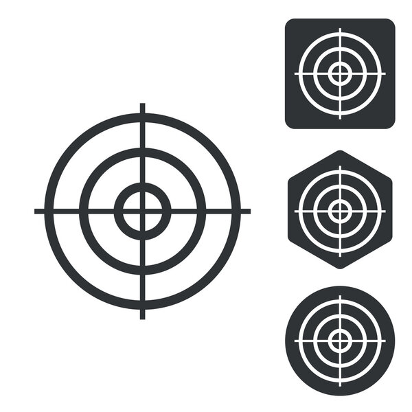 Aiming mark icon set, monochrome
