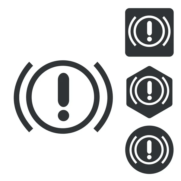 Conjunto de ícone de sinal de alerta, monocromático — Vetor de Stock
