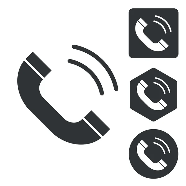 Ensemble d'icônes d'appel, monochrome — Image vectorielle