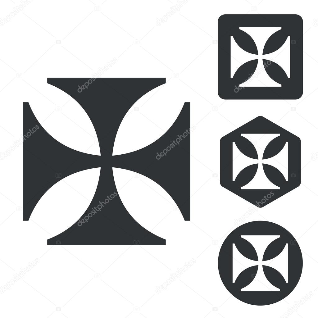 Maltese cross icon set, monochrome