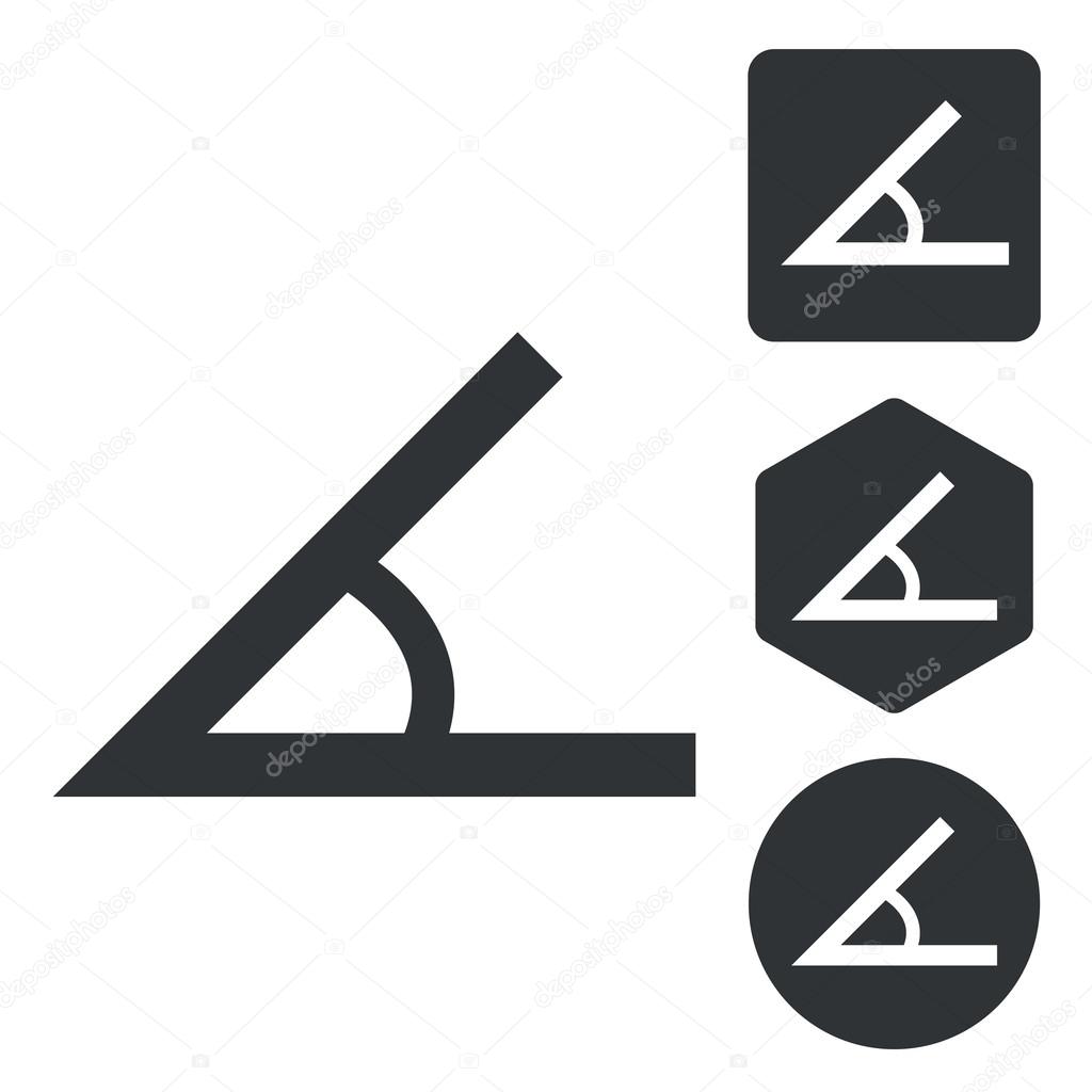 Angle icon set, monochrome