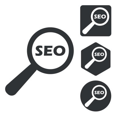 SEO arama Icon set, tek renkli