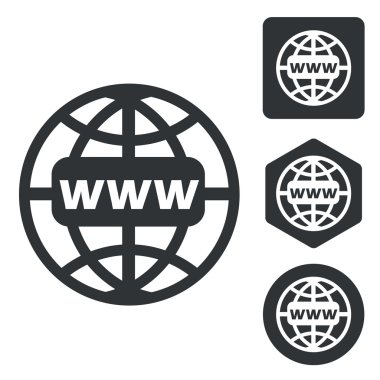 Küresel Ağ Icon set, tek renkli