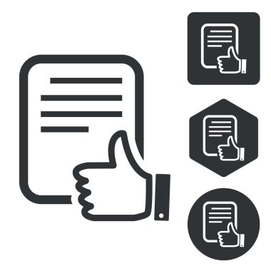 İyi belge simge kümesi, tek renkli